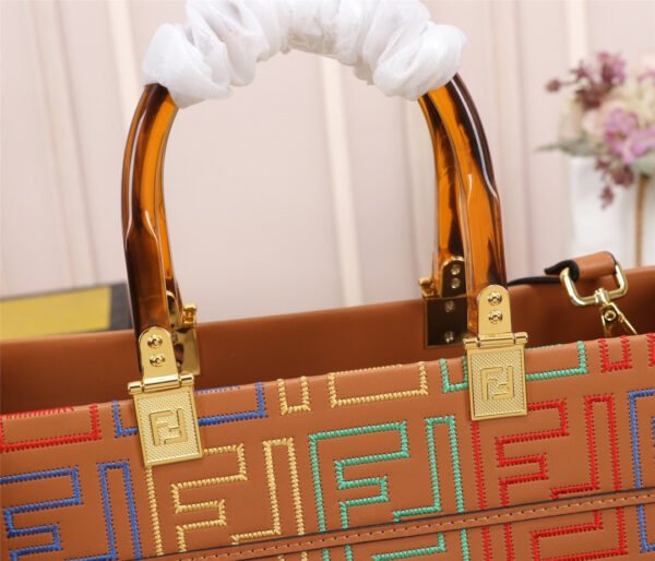 FENDI Sunshine Tote Canvas Bag - Image 2