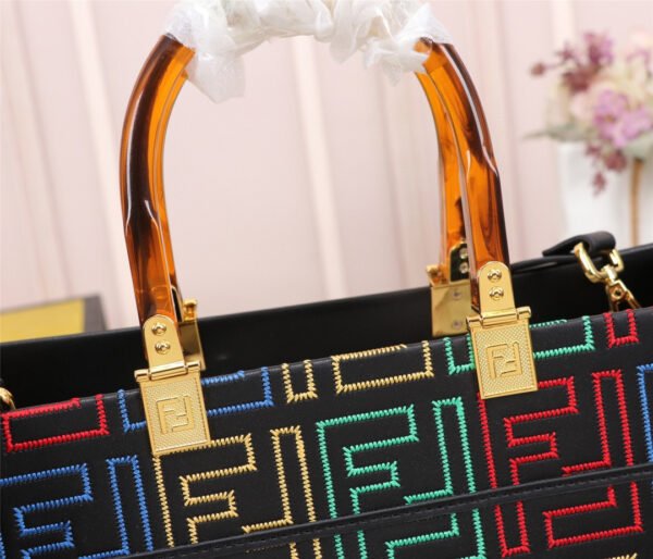 FENDI Sunshine Tote Canvas Bag - Image 3